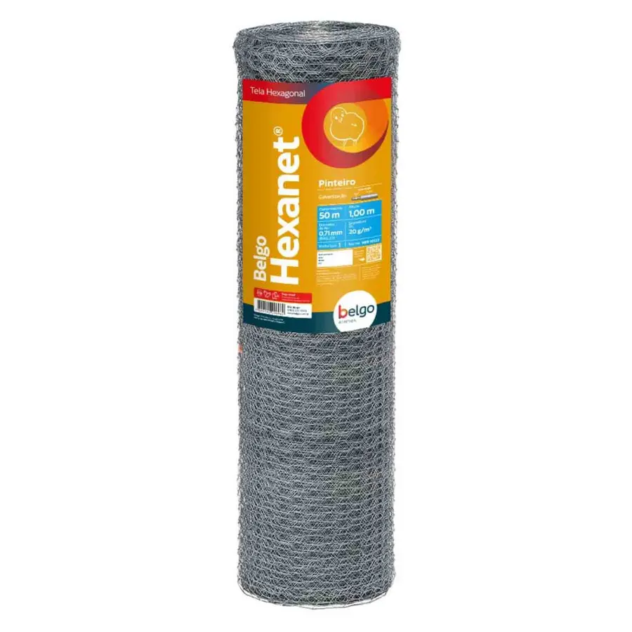 Tela Belgo Hexanet 1x22 1,50 x 50m Pinteiro