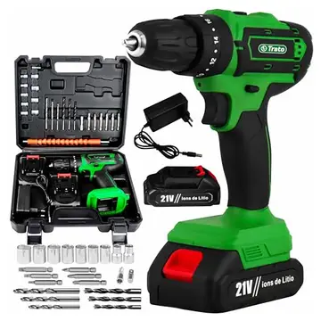 Furadeira e Parafusadeira 21V Profissional 2 Baterias LED Tpar21