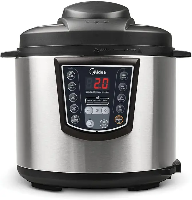 Panela de Pressão Elétrica Digital Midea 6L com 8 Funções