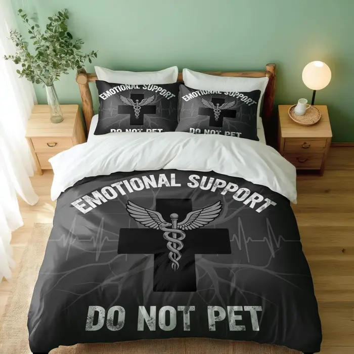 Jogo de Capa de Edredom Estrela da Vida Caduceu Médico 3 Peças Microfibra