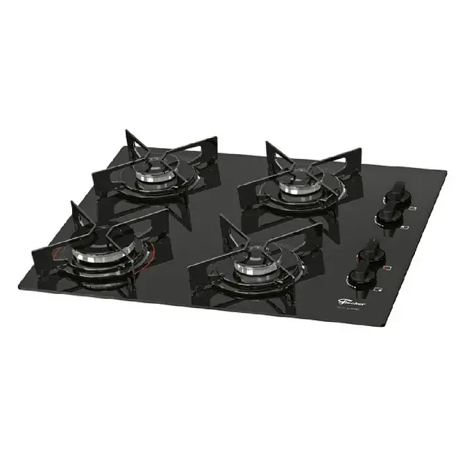 Fogão Cooktop 4 Bocas Fit Line Gás Mesa Vidro - FISCHER