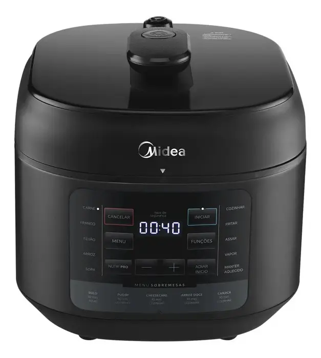 Panela De Pressão Elétrica 5l Nutripro Preta Midea Cor Preto 110/220V